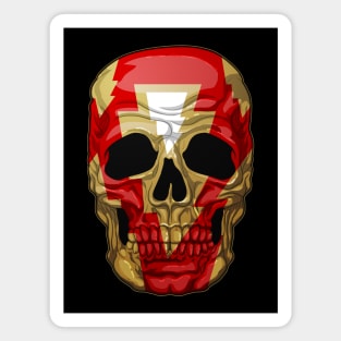 Skull Lightning Bolt Red Magnet